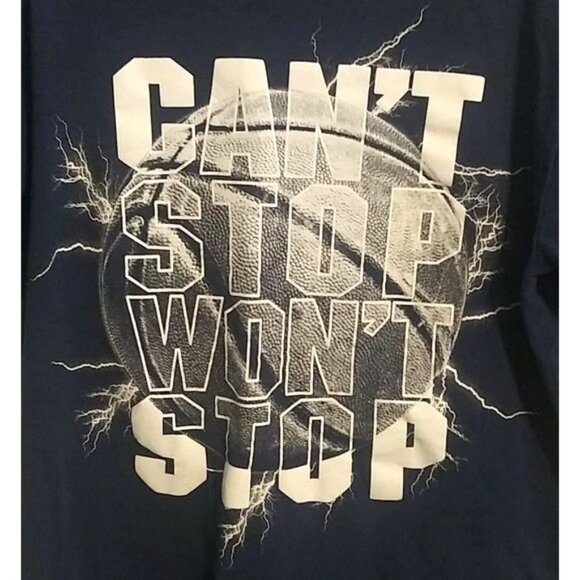 Childrens Place Boys Size Large 10/12 T-Shirt Cant Stop Wont Stop Navy Blue - Picture 3 of 6